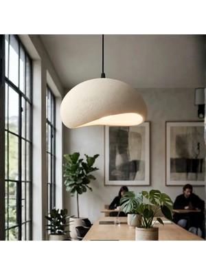 Homing Stone Iskandinav Tarz Beton Dokulu Avize Krem