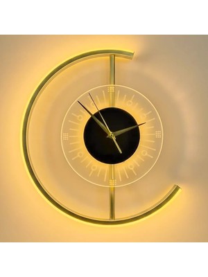 Upway 3 Renk LED Aydınlatmalı 35 cm Modern Dekoratif Duvar Saati – Sessiz Çalışma
