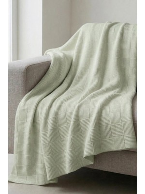 Nart Home %100 Pamuk Dama Desenli Tek Kişilik Pike Mint 160X230