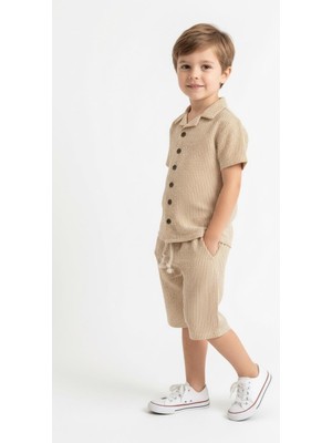 MiaBaby Bürümcük Gömlek Şort 2li Takım
