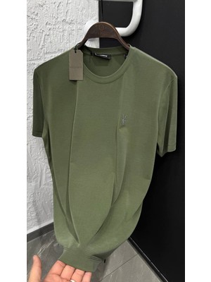 Allsaints Tensel Kumaş Haki Renk Regular Kalıp T-Shirt