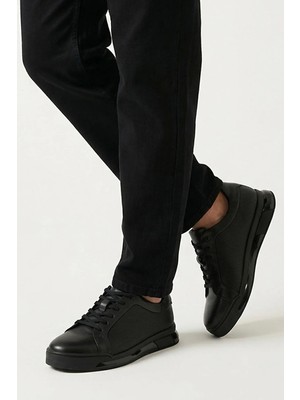 Ziya, Erkek Hakiki Deri Sneaker 1611053Z17661 Siyah