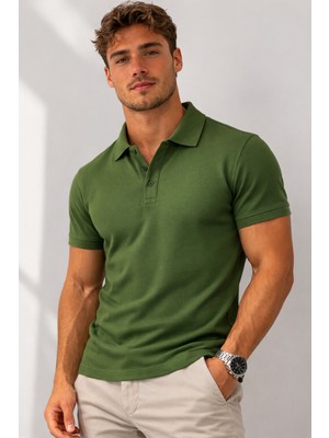 QS Erkek Polo Yaka Düz Tişört  Terletmez Rahat Slim Fit Kumaş