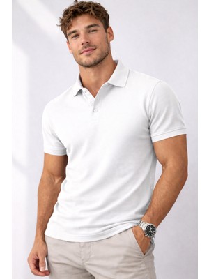 QS Erkek Polo Yaka Düz Tişört  Terletmez Rahat Slim Fit Kumaş