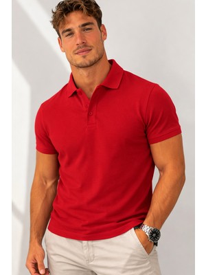 QS Erkek Polo Yaka Düz Tişört  Terletmez Rahat Slim Fit Kumaş