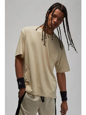Nike Air Jordan Dri Fit Short Sleeeve Mens Tee Erkek Günlük Tişört Bej