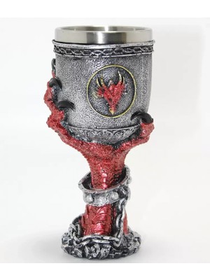 Marsilyan- Ejderha Pençesi Tasarımlı 3D Kabartmalı Paslanmaz Çelik Kadeh Bardak
