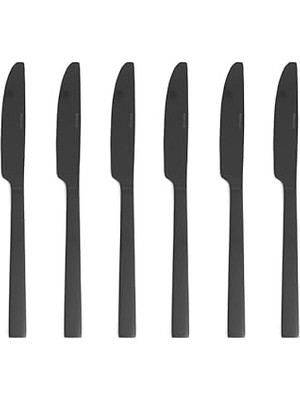 Starseven Porland Quantum Mat Siyah Tatlı Bıçağı 19 cm 6 Adet