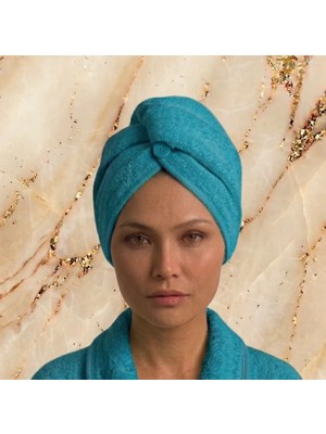 Fronte Home Saç Havlusu Saç Bonesi Extra yumuşak emici Pamuklu %100 Pamuk Banyo Plaj Havuz ve Deniz Sonrası Kurulama Koyu Yeşil