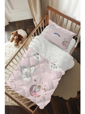 Talia Home Unicorn'lu Prenses'li Desenli Bebek Beşik Uyku Seti TLABG-281