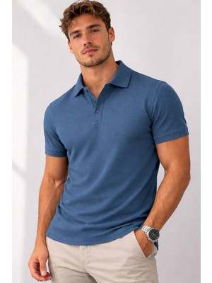 QS Erkek Polo Yaka Düz Tişört  Terletmez Rahat Slim Fit Kumaş