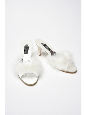 G&C Kadın Çeyizlik Tüylü Gelin Ev Terliği 155