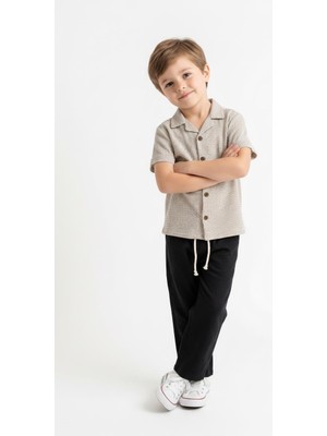 MiaBaby Kabartma Çizgili Gömlek 2li Takım