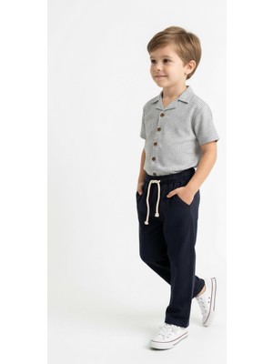 MiaBaby Kabartma Çizgili Gömlek 2li Takım