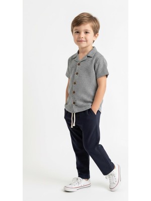 MiaBaby Kabartma Çizgili Gömlek 2li Takım