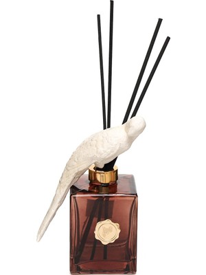 Missi Kendi Kokunu Seç-Dekoratif Kahverengi Cam Seramik Papağan Çubuklu Difüzör-(Esanssız)