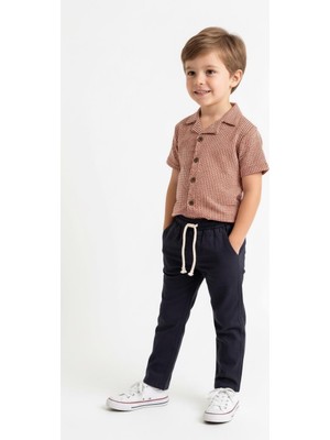 MiaBaby Kabartma Çizgili Gömlek 2li Takım