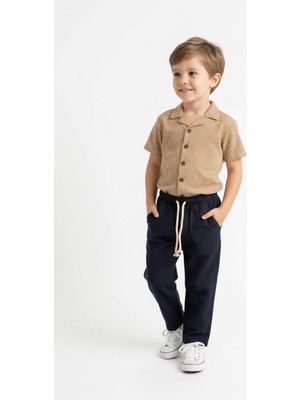 MiaBaby Kabartma Çizgili Gömlek 2li Takım