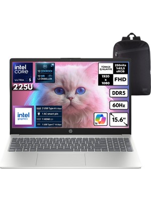Hp Aı 15-FD2026NT Ultra 5-225U 32-Gbddr5 4 Tbssd Intel Graphics 15.6" Fhd Windows 10 Pro + Hmf Sırt Çantası D51E0EAHMF72