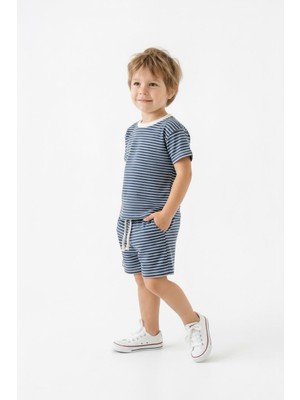 MiaBaby Çizgili Şort Tişört 2li Takım
