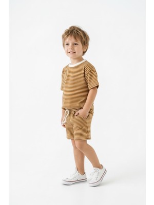 MiaBaby Çizgili Şort Tişört 2li Takım
