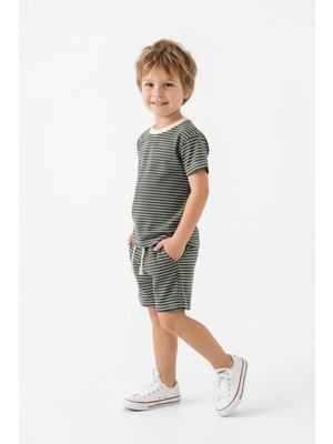 MiaBaby Çizgili Şort Tişört 2li Takım