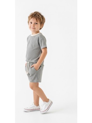 MiaBaby Çizgili Şort Tişört 2li Takım