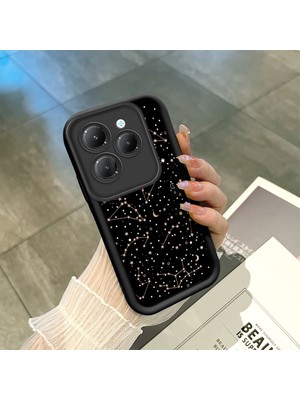 HONTINGA Infinix Hot 40 Pro ile Uyumlu Kılıfı Düşüme Önleyici Basitlik Anti Düşme Kamera Korumali Manzara Siyah Desen Yumuşak Silikon Telefon Kılıfı Kadın ve Erkek Için Uygundur K2-0416