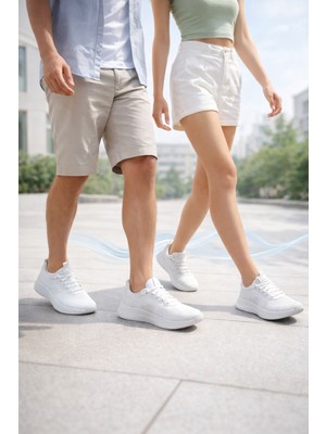 Liarca Velora Air Unisex Sneaker Hafif Nefes Alabilir Günlük Spor Ayakkabı Beyaz Gümüş