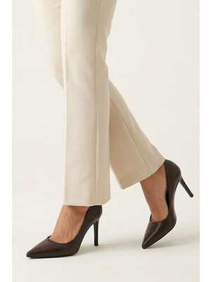 Ziya, Kadın Hakiki Deri Topuklu Ayakkabı 1611059Z1425 Kahve