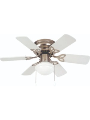 Kendal 6 Kanatlı Beyaz Nikel Dekoratif Tavan Vantilatörü 60W KCF278