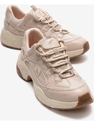 Letty Bej Baskı Fileli Kadın Spor Ayakkabı