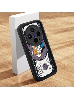 HONTINGA Vivo X300 ile Uyumlu Kılıfı Düşüme Önleyici Basitlik Anti Düşme Kamera Korumali Şirin Kedi Yaratıcı Siyah Desen Yumuşak Silikon Telefon Kılıfı Kadın ve Erkek Için Uygundur K2-0415