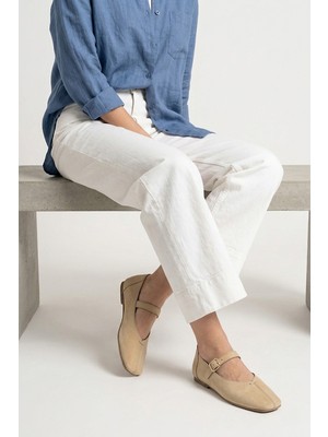 Ziya, Kadın Hakiki Deri Babet 1611062Z4037 Bej