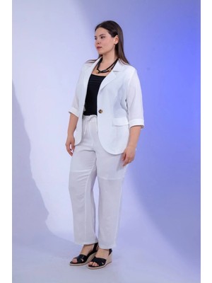 Roxxlen Büyük Beden 333094 Keten 2'li Takım