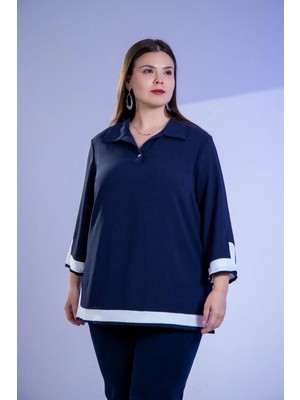 Roxxlen Büyük Beden Kadın Garnili Bluz