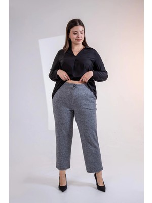 Roxxlen Büyük Beden Cepli Pantolon Gri