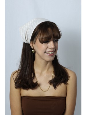YamanCo Store Ekose Desen Üçgen Model Kadın Bandana