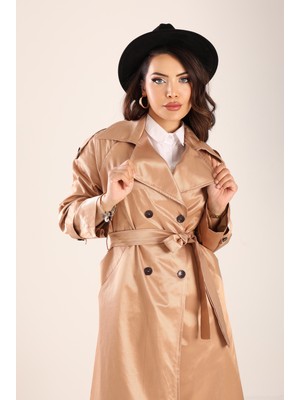 SahraAfra Creed Kadın Oversize Astarlı Trençkot