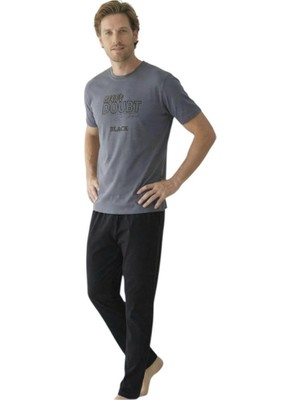 Royam Donwear Erkek %100 Pamuk Penye Yazlık Kısa Kollu Pijama Takımı