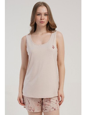 Vienetta Kadın P.vıscon Ip Askılı Şortlu Pijama Takım, 512247