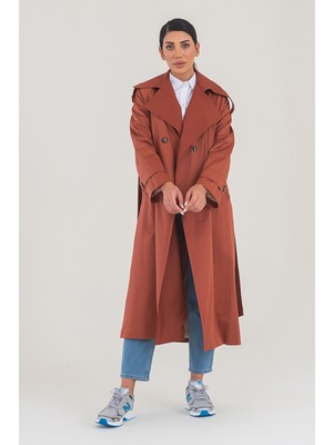 SahraAfra Creed Kadın Oversize Astarlı Trençkot