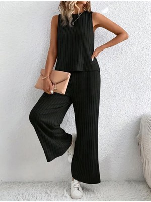 New Orginal Kadın Salaş Pamuklu Günlük Bluz ve Pantolon Alt - Üst Takım