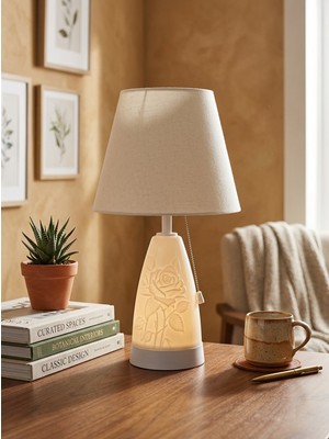 Payidar Model “bone Porselen Abajur | El Yapımı Gece Lambası”