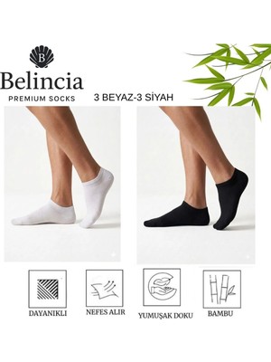 Bambu 6'lı Paket Erkek Sneaker Çorap/dikişsiz Görünmez/koku Karşıtı