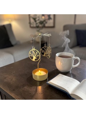 Hediye Fikri Isı ile Dönen Mumluk – Geyik Desenli Şık Dekoratif Mumluk