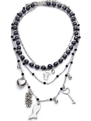 Twist Kombine Figürlü ve Boncuklu Kolye TS1260051121122