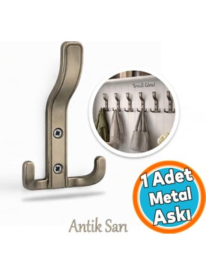 Nzb Portmanto Antik Sarı Dolap Askılık Duvar Askılığı Vestiyer Mutfak Elbise Kıyafet Askı ( 1 Adet)