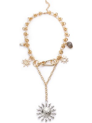 Twist Güneş Figürlü Çift Renkli Kolye TS1260051070265