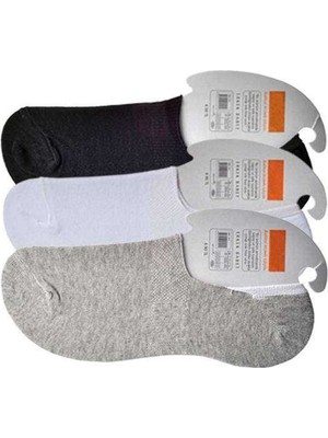 Kocadal Siyah Gri ve Beyaz Erkek Babet Çorap 3 Çift